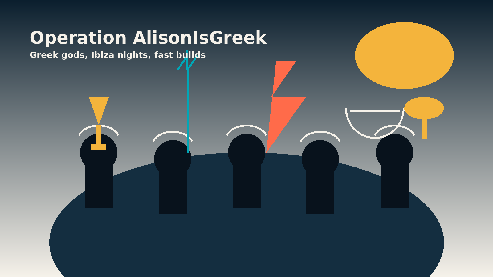 Party-ready Greek gods with laurel and lyre